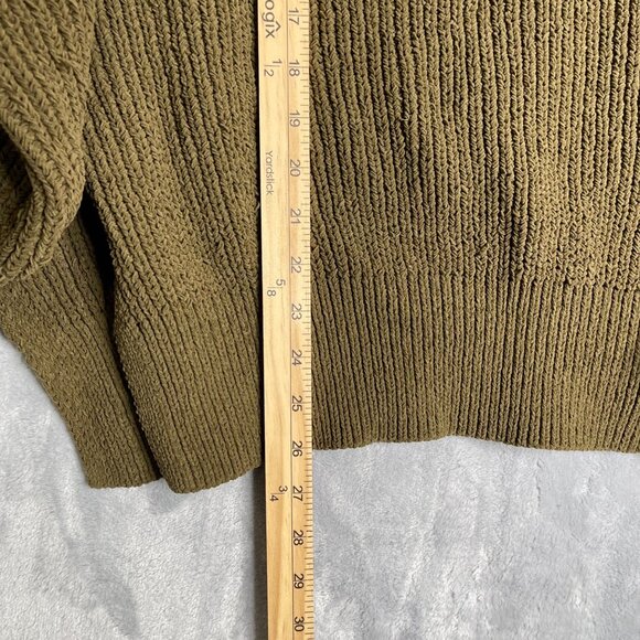Aerie‎ Oversized Sweater Womens M Olive Green Chunky Knit Relaxed Fit Slouchy - Picture 10 of 11